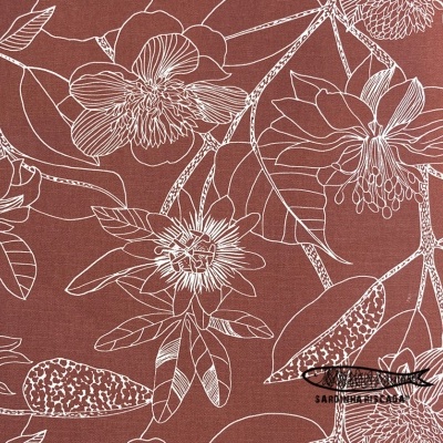 Canvas estampado - Flores Tijolo