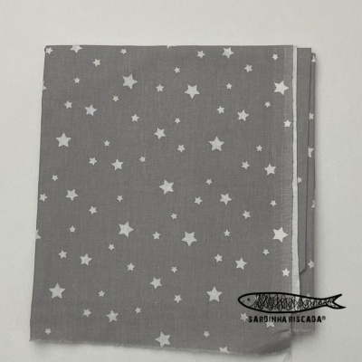 Retalho Estrela cinza  35x150cm