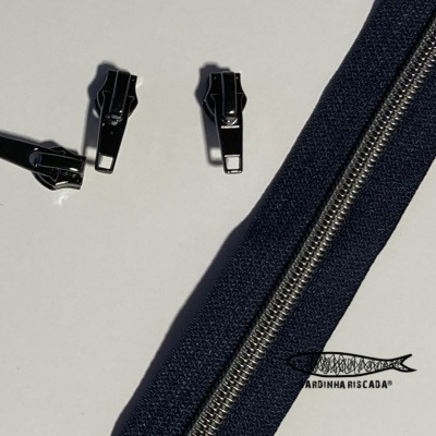 Fecho Zipper Metalizado - Antracite