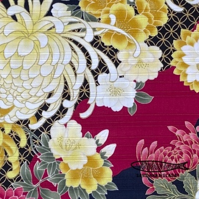 Flores Grandes fundo Vermelho