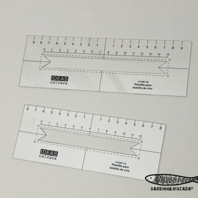 Régua Para Bolso Com Fecho Embutido