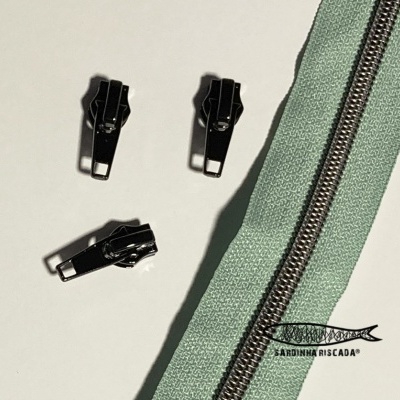 Fecho Zipper Metalizado - Antracite