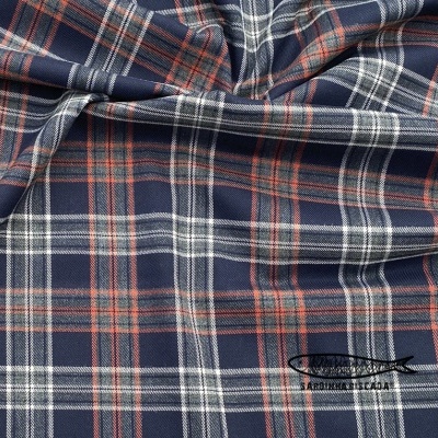 Fazenda  Xadrez Azul Escuro e Laranja