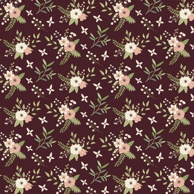 Botânica - Flores Fundo Vinho