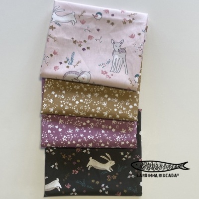 Floresta Encantada - Coelhos - Algodão Orgânico