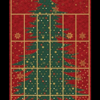 Calendário de Advento - Star Sprinkle Tree on Red