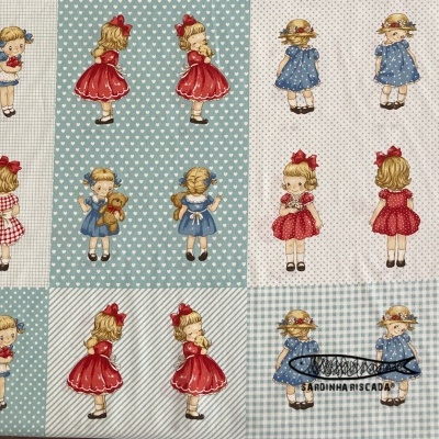 Margret & Sophie - Panel with a cute back view - Blue