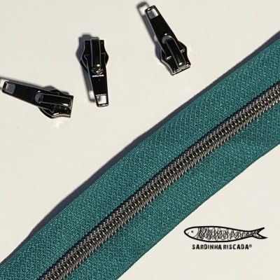 Fecho Zipper Metalizado - Antracite