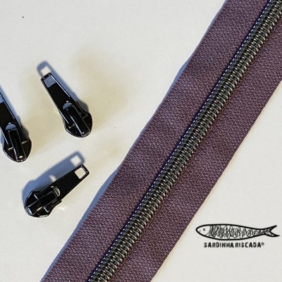 Fecho Zipper Metalizado - Antracite