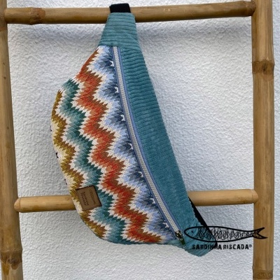 Bolsa de cintura - Chevron colorido azul