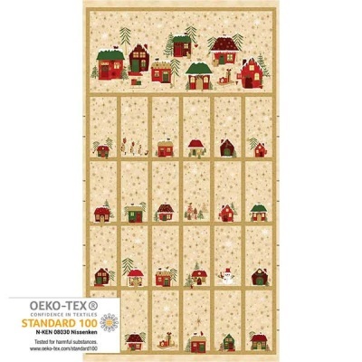 Calendário de Advento - Star Sprinkle Winter Houses on Cream