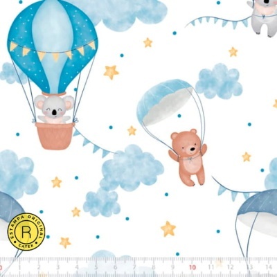 Bichinhos nas nuvens -  Balões e Paraquedas Azul