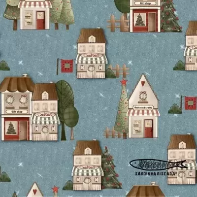 Casinhas de Natal Azul