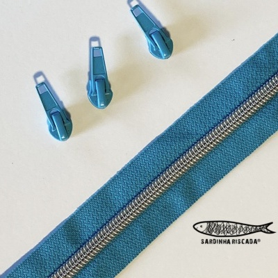 Fecho Zipper Metalizado - Prata