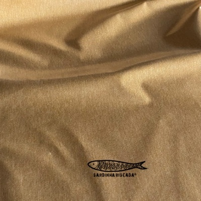 Linho lentejano com brilho - Mostarda  - Plastificado