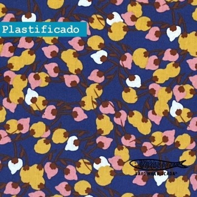 Floral Azul - Flor Fechada  - Plastificado