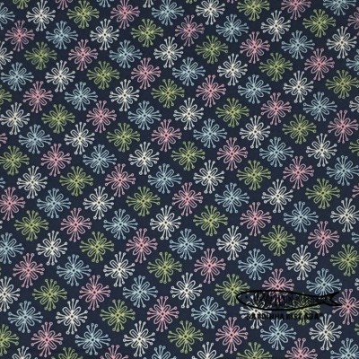 Sew Retro - Star Flowers Navy