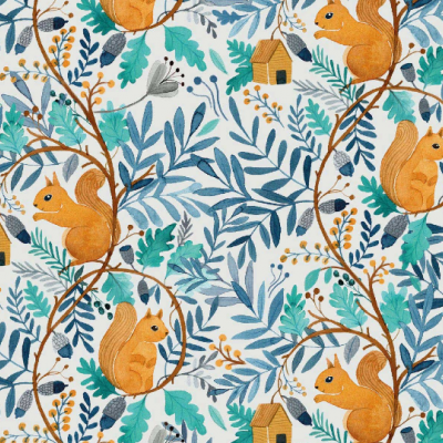 Squirrel World Poplin Background Squirrel World Poplin Background