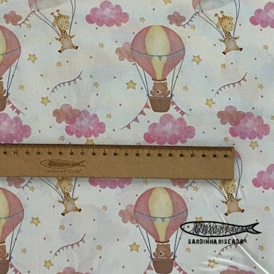 Bichinhos nas nuvens -  Balões e Paraquedas Rosa