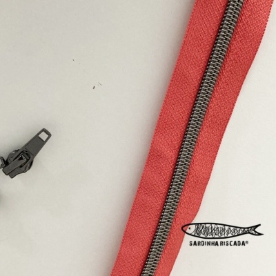 Fecho Zipper Metalizado - Antracite