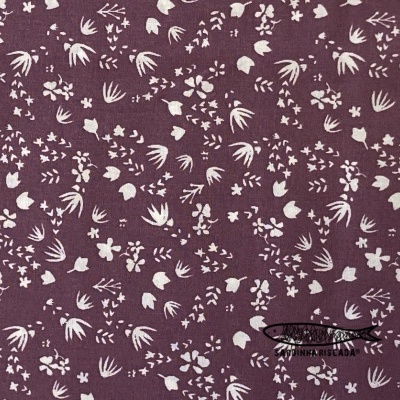 Floresta Encantada - Flores Rosa - Algodão Orgânico