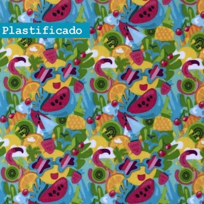 Flamingo e Fruta  - Plastificado