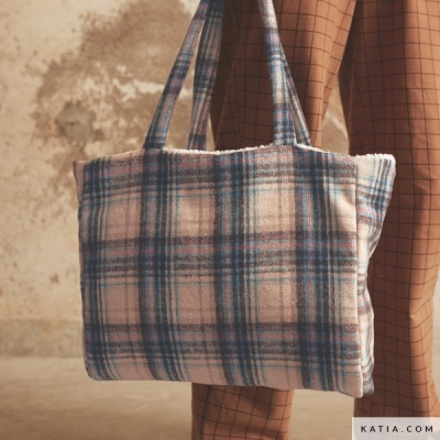 Xadrez  escocês Azul e Castanho  - Flanela de algodão