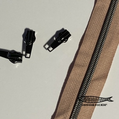 Fecho Zipper Metalizado - Antracite