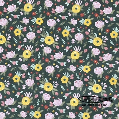 Algodão orgânico - Flores Amarelas
