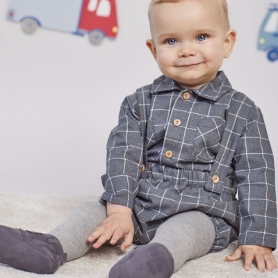 Vaiela Tartan Cinzento - Tecido reciclado