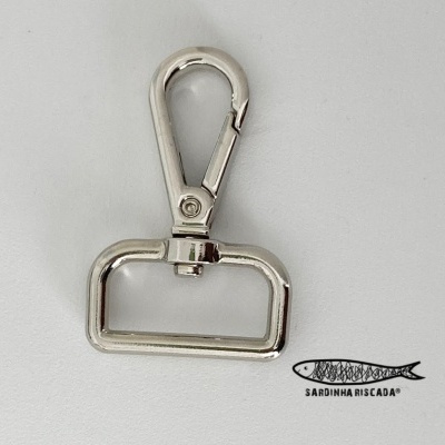 Mosquetão  25mm Prata - Base quadrada