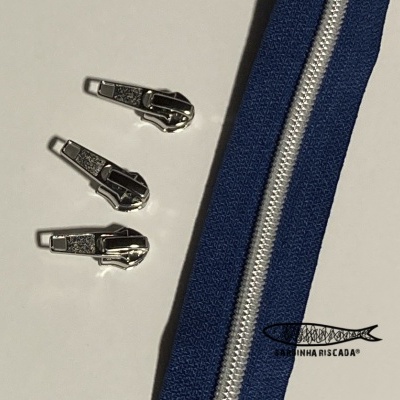 Fecho Zipper Metalizado - Prata