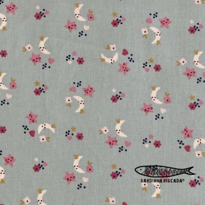 Fada Coelha - Flores Azul Claro