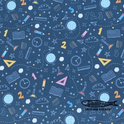 Back to School  - Azul  - Algodão Orgânico