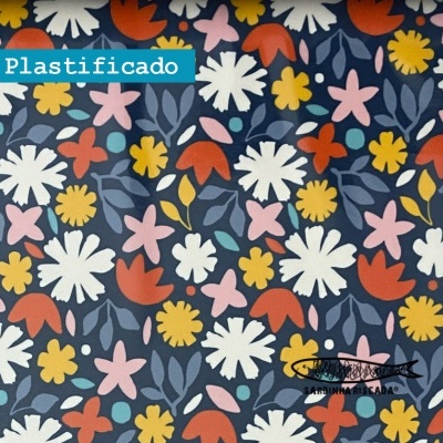 Flores fundo escuro  - Plastificado