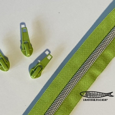 Fecho Zipper Metalizado - Prata