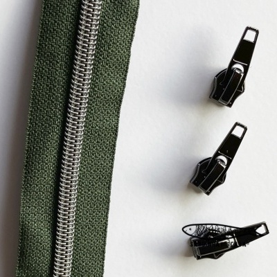 Fecho Zipper Metalizado - Antracite