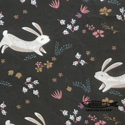 Floresta Encantada - Coelhos - Algodão Orgânico
