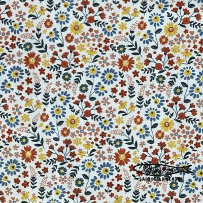 Algodão orgânico - Small Garden Vermelho