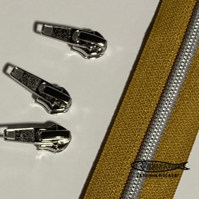Fecho Zipper Metalizado - Prata