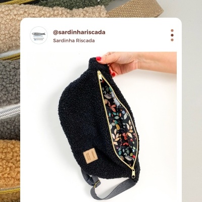 Bolsa de cintura - Teddy Preto Bolsa de cintura - Teddy Preto