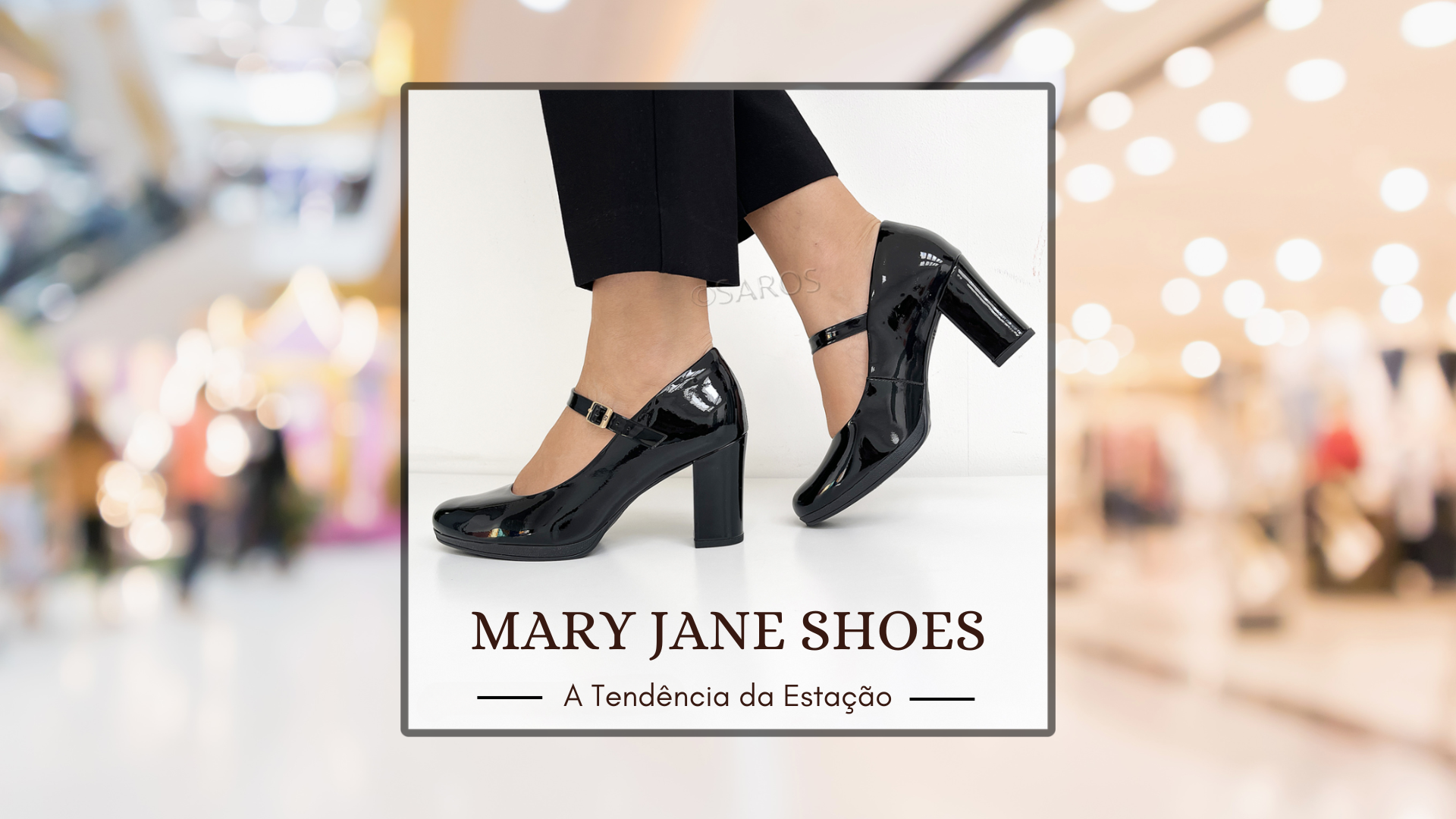 Sapatos Mary Jane pretos de salto alto com correia
