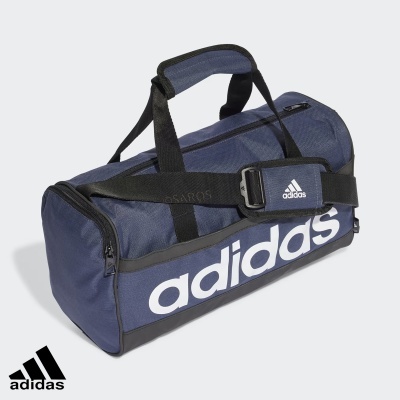 saco desportivo adidas azul escuro com logotipo branco