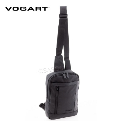Mochila preta Vogart com alça e bolso frontal
