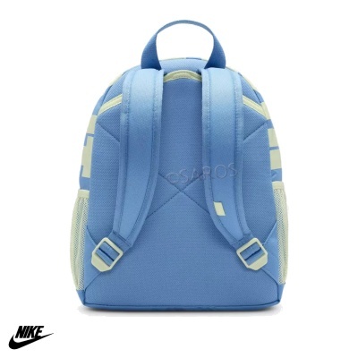 Mochila Nike azul e branca vista de trás