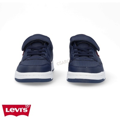 Par de sapatilhas Levi's azul escuro com sola branca e velcro