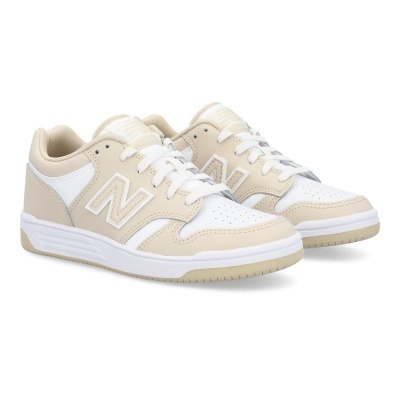 Ténis desportivos New Balance bege e branco com sola branca