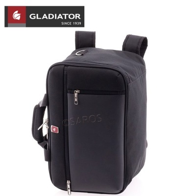Mochila preta Gladiator com bolso frontal e alças acolchoadas