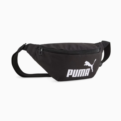 Bolsa de cintura preta PUMA com fecho de correr e logotipo branco