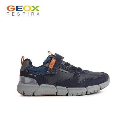 Ténis Geox para criança azul escuro e cinzento com sola grossa cinzenta